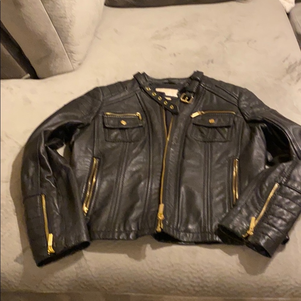 Michael Kors Leather Moto Jacket